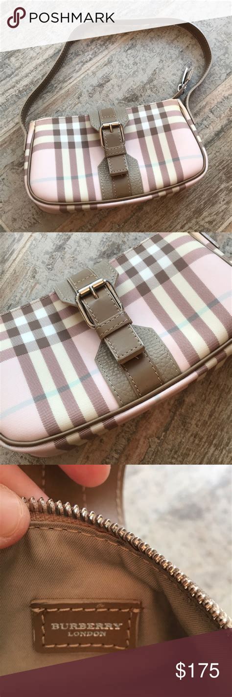 burberry pink plaid purse|Burberry leather wallet.